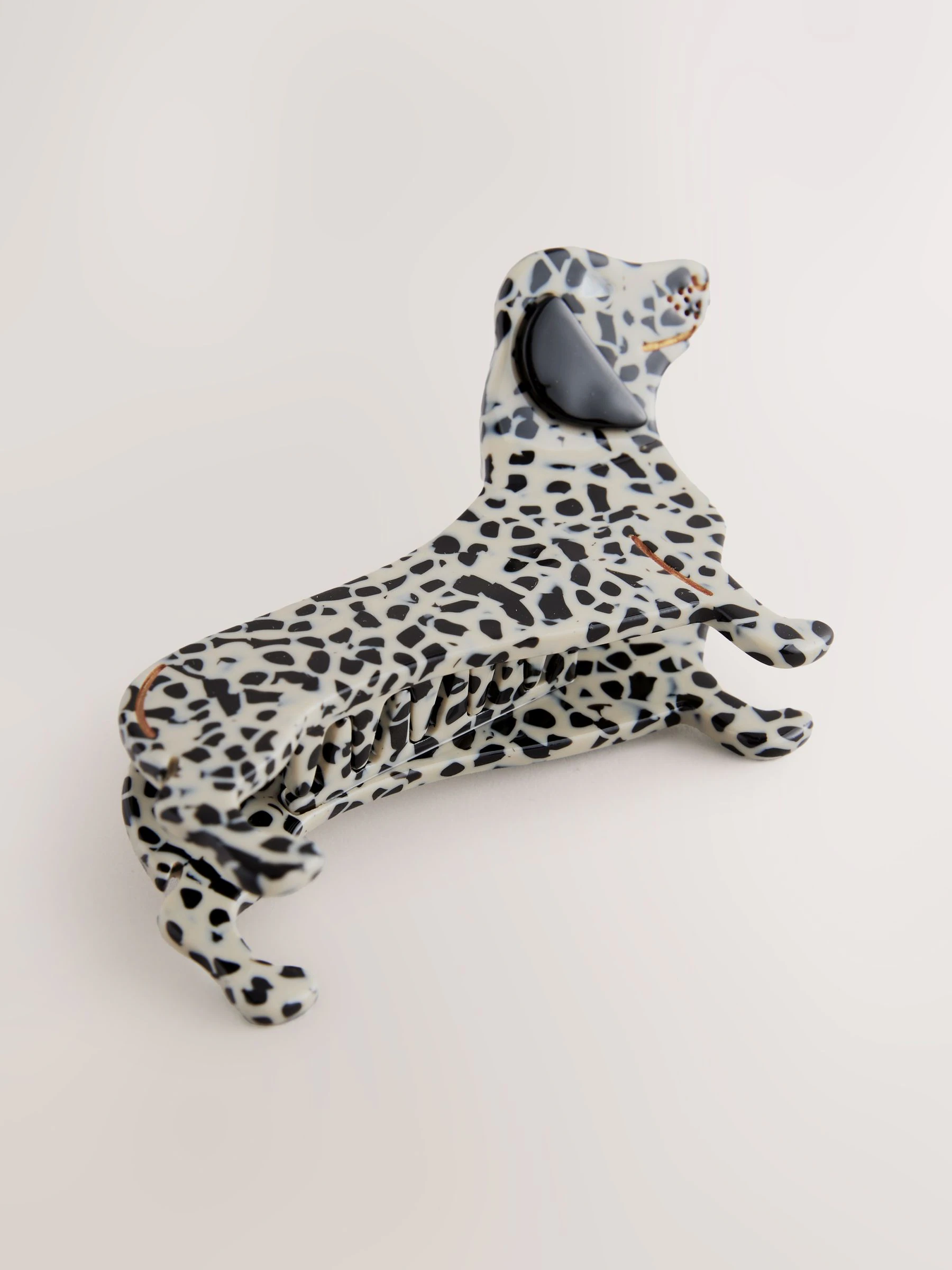 Wit/zwart - Sausage Dog Hair Claw Clip