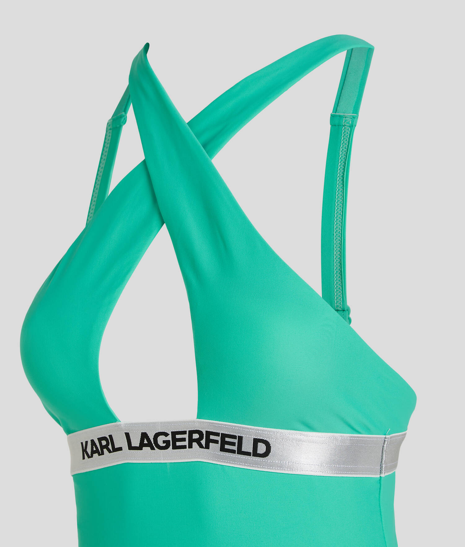 MAILLOT DE BAIN UNE PIÈCE À COL HALTER AVEC LOGO KARL