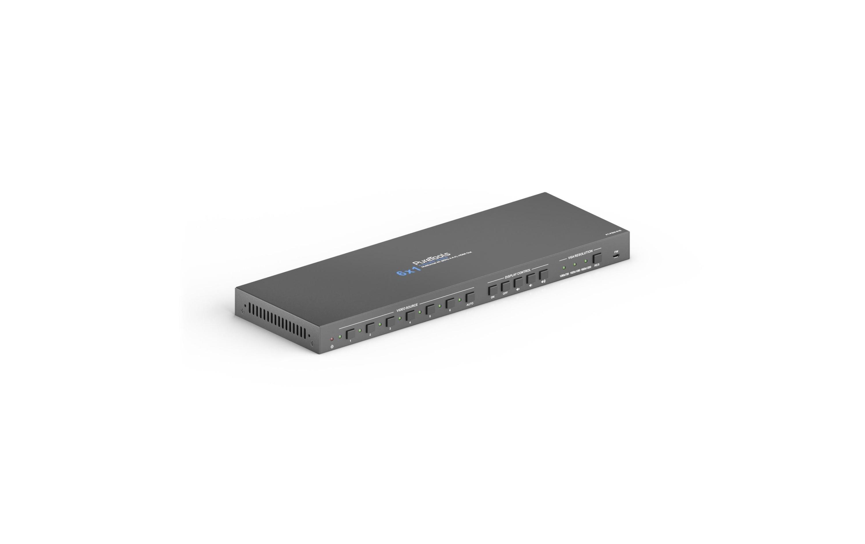 Presentation Switcher PT-PSW-61E Multiformat<br>6x1 4K 18Gpbs Multiformat Presentation Switcher mit Scaler