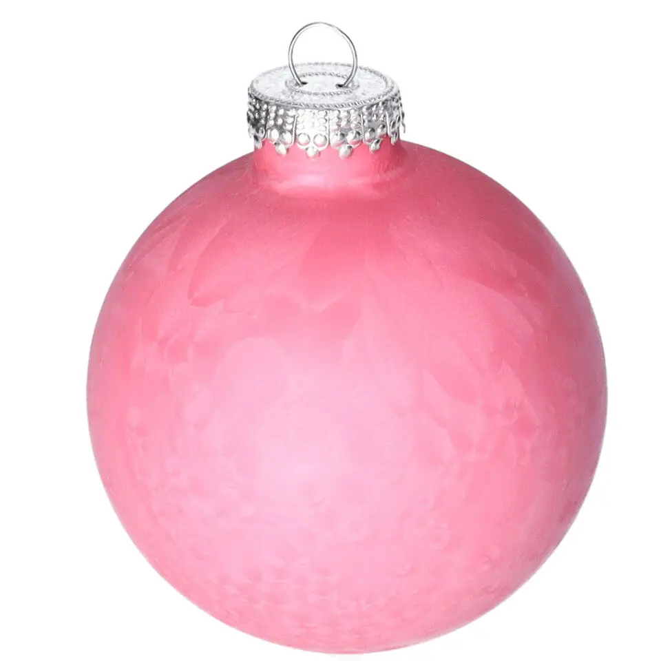 Othmar Decorations Luxe kerstballen - 4x -8 cm - roze -glas