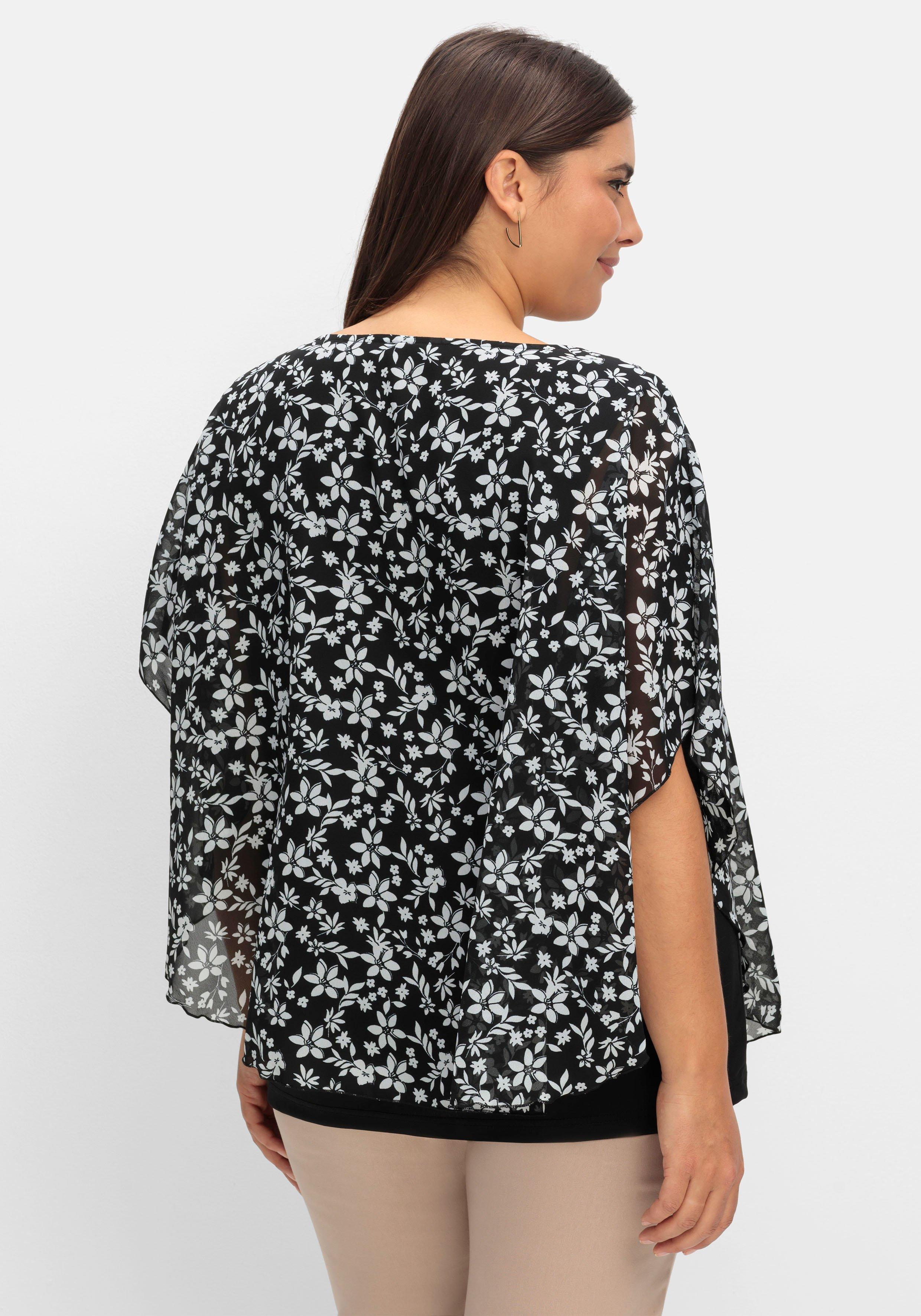 Tunika in Layeroptik, mit Blumenprint