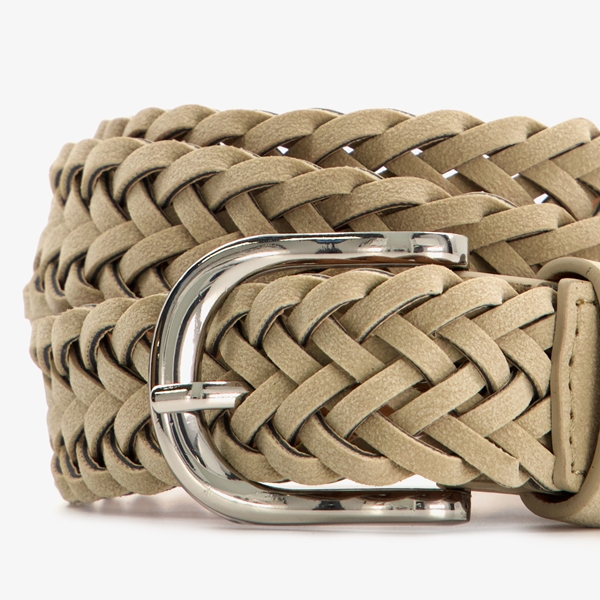 Dames riem gevlochten beige