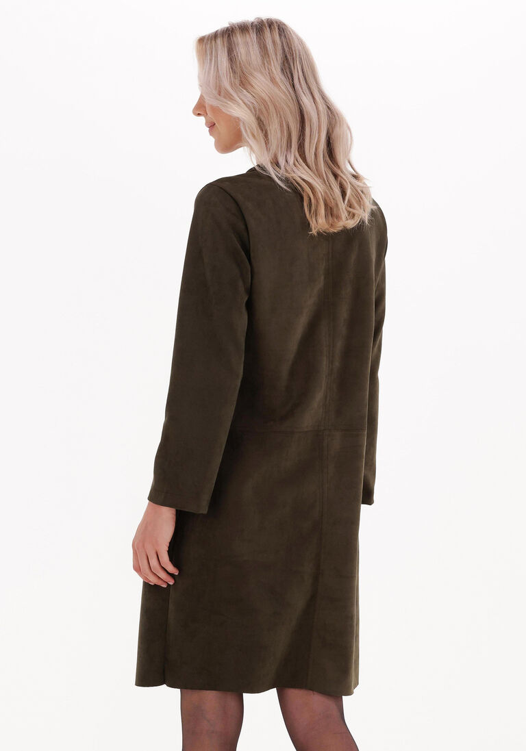 SUMMUM groene summum mini jurk dress bonded suedine