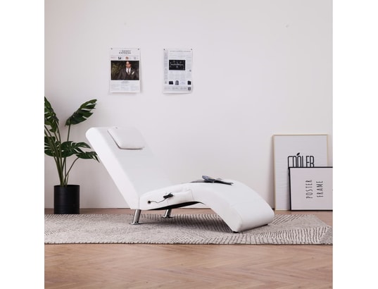 VIDAXL - Fauteuil Relaxation Chaise longue - blanc - 144x59x79cm