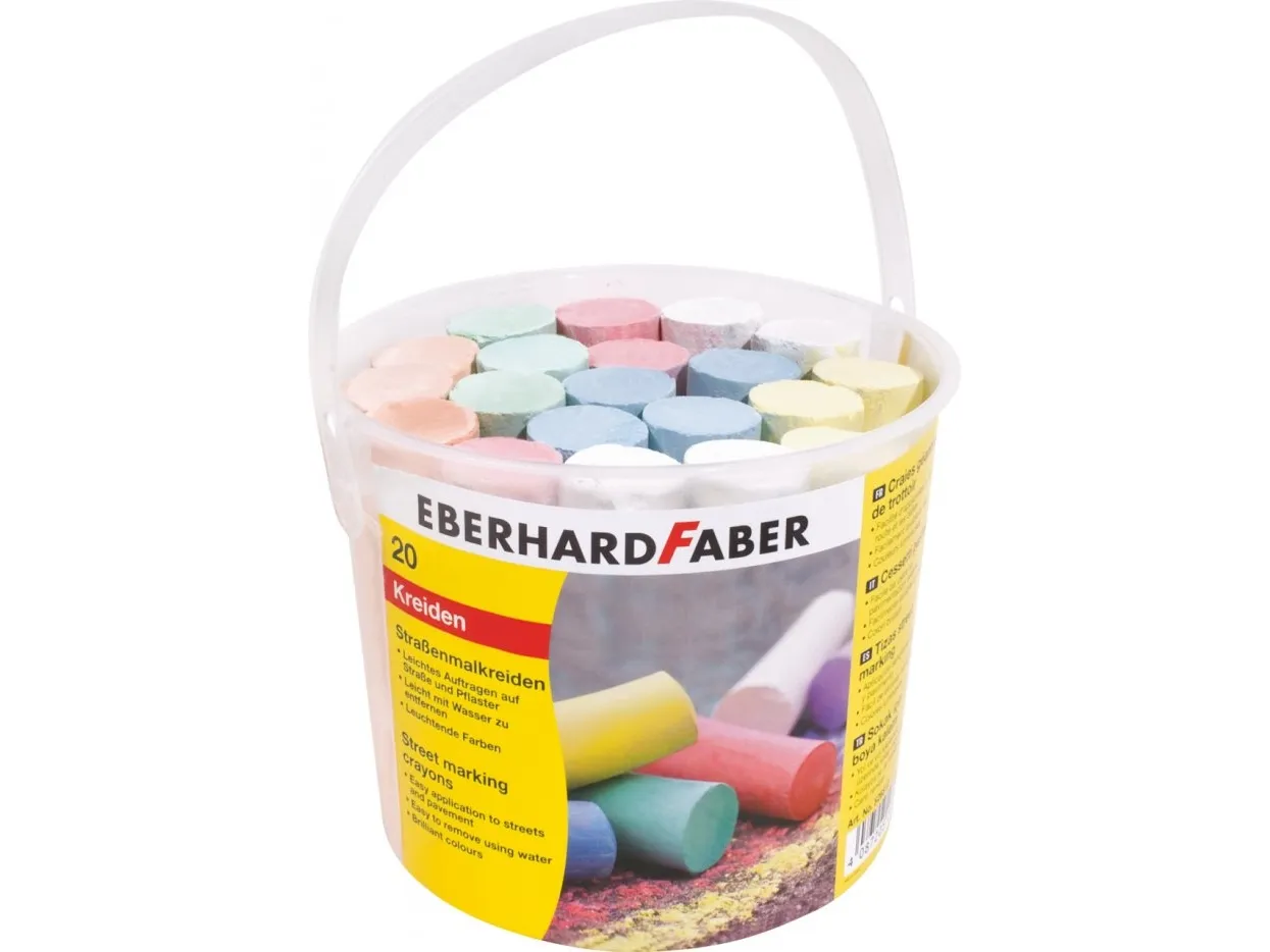 Gadekridt Faber-Castell - med 20 stk. ass. farver i spand