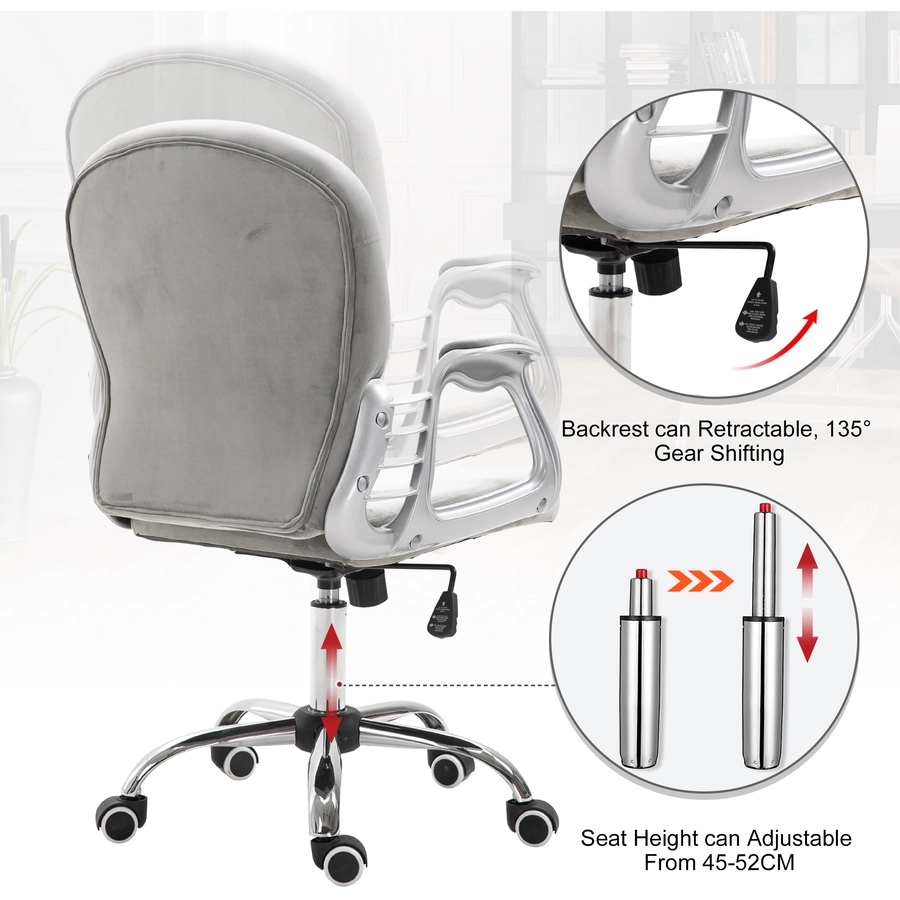 HOMCOM Drehstuhl im eleganten Design grau