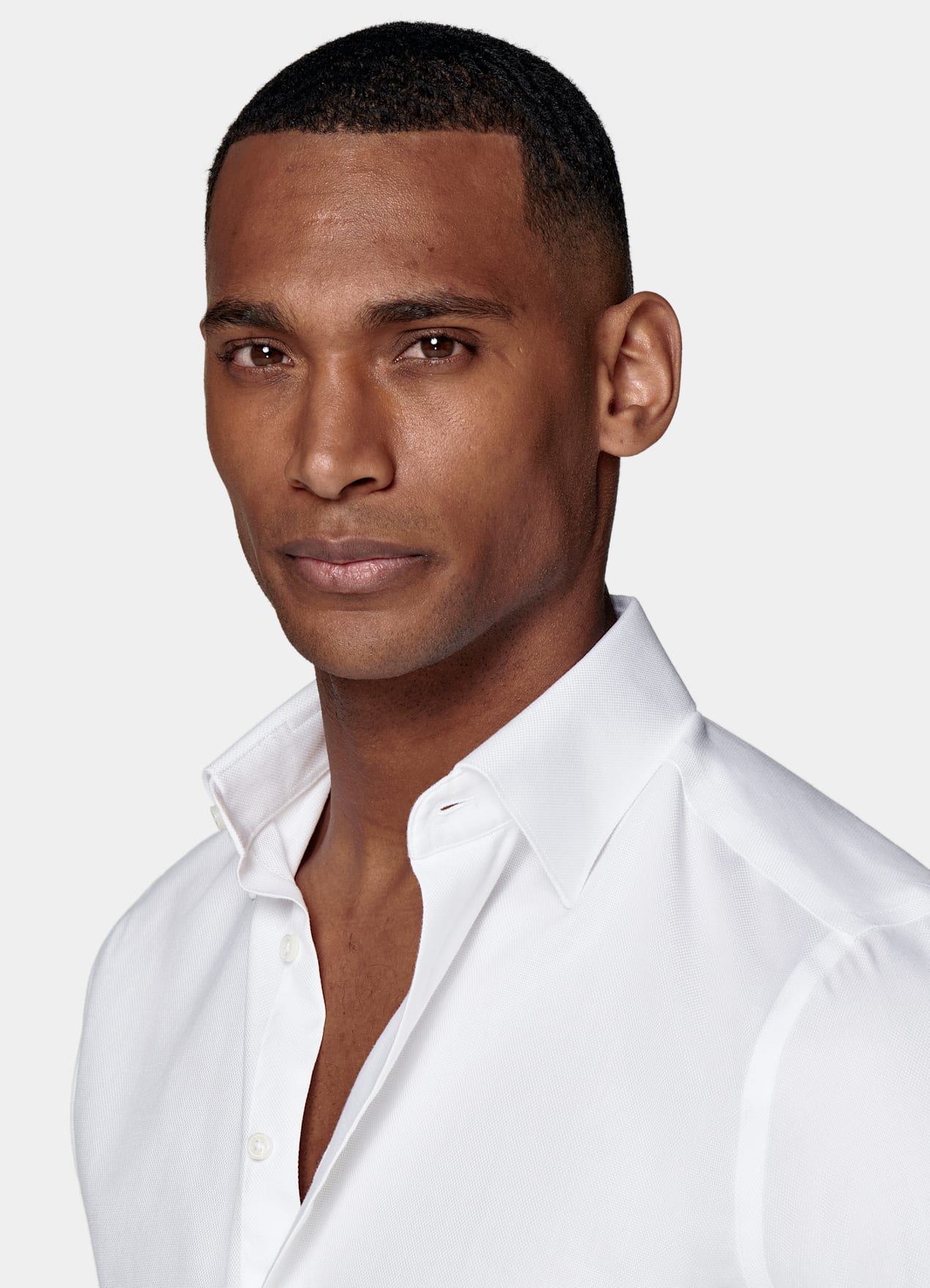 Chemise coupe ajustée en oxford royal blanche