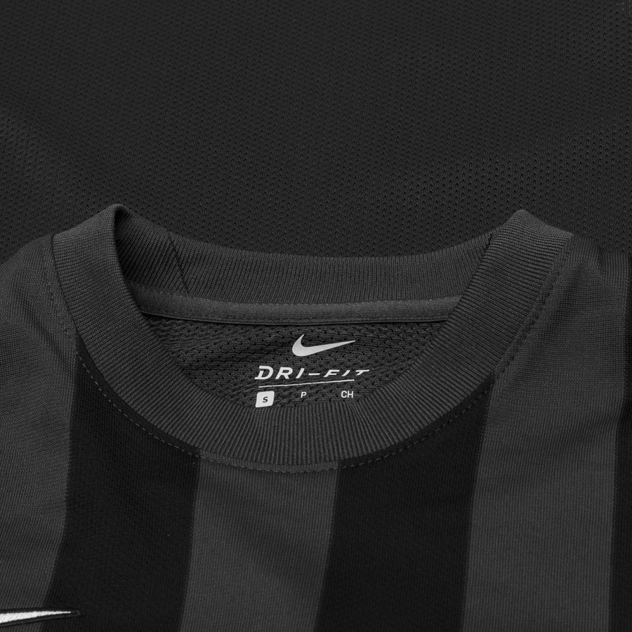 Nike Maillot Dri-FIT Striped Division IV - Gris/Noir/Blanc Manches Longues Enfant