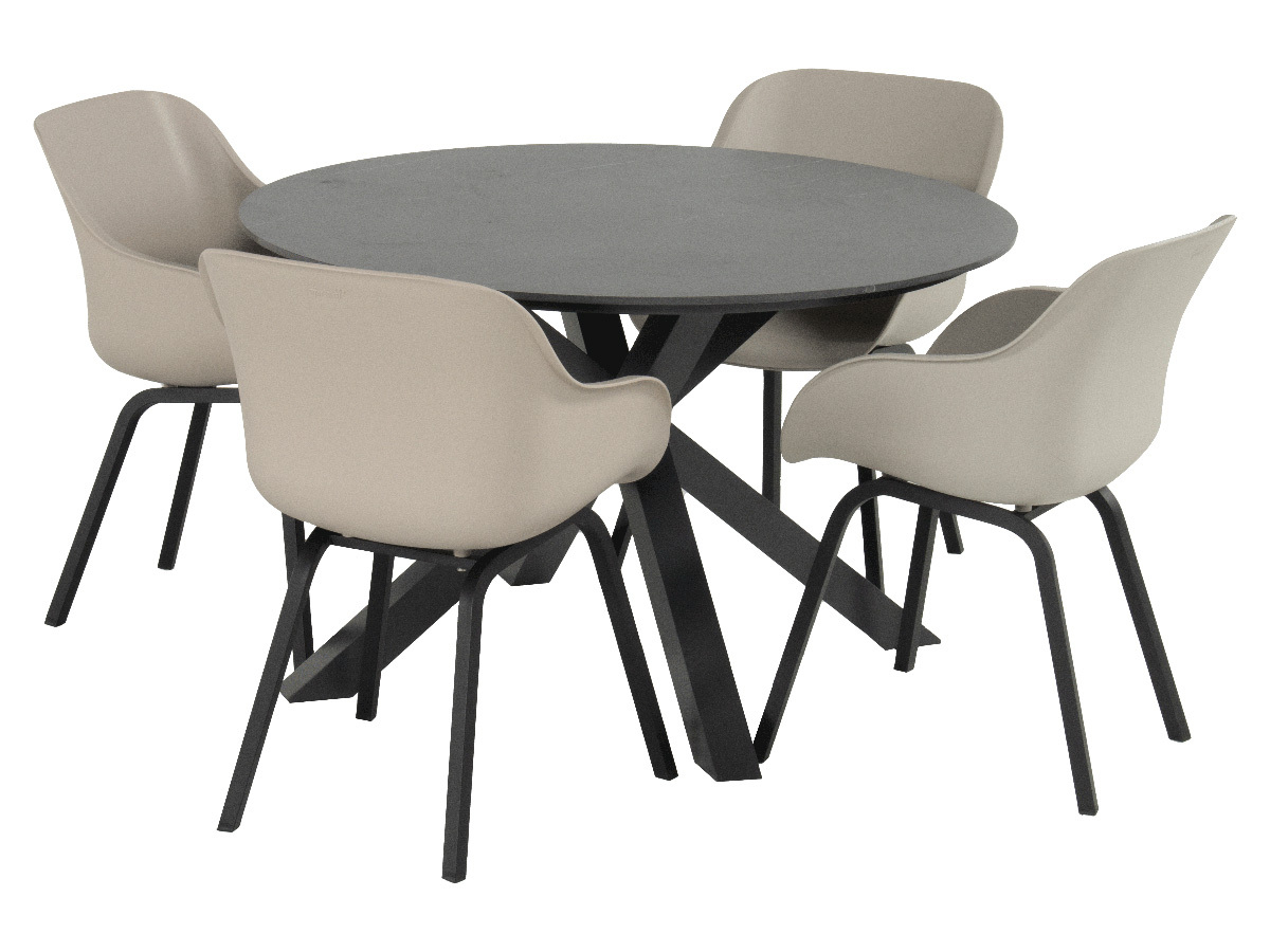 Hartman Le Soleil black soft taupe element diningstoel