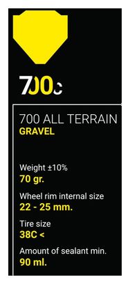 Mousse Anti-Pincement Panzer 700 mm Gravel Jaune (x1 Unité)