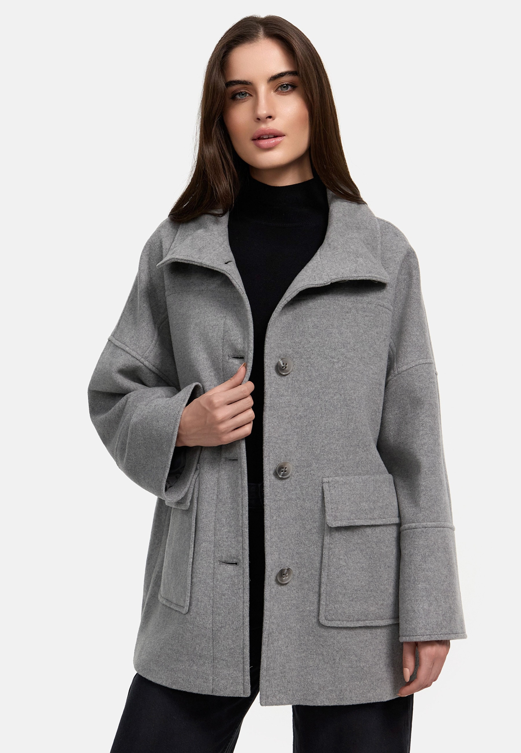 MANISA Winterjacke ohne Kapuze mit Taschen