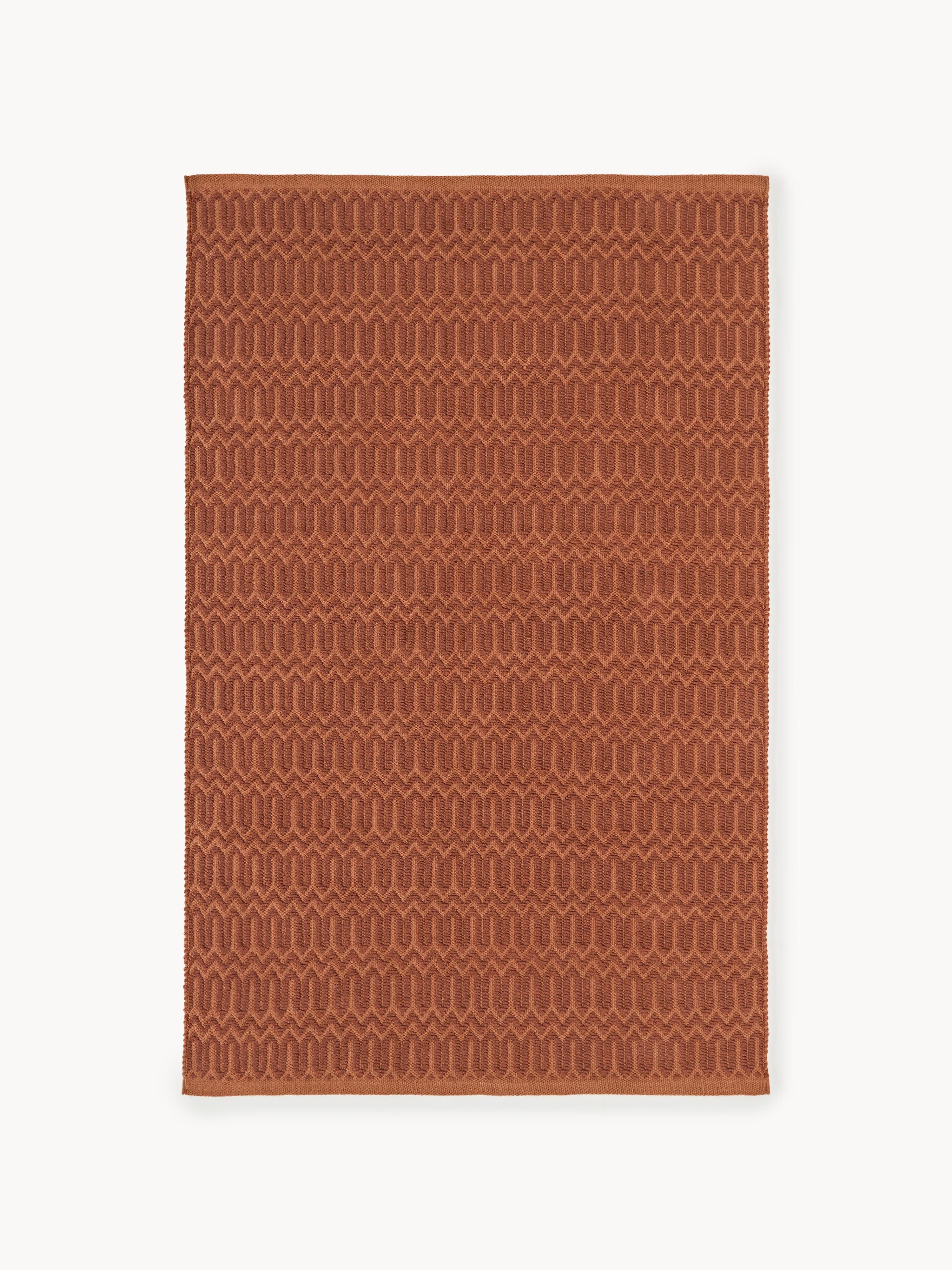 Handgeweven outdoor vloerkleed Rune met geometrisch patroon