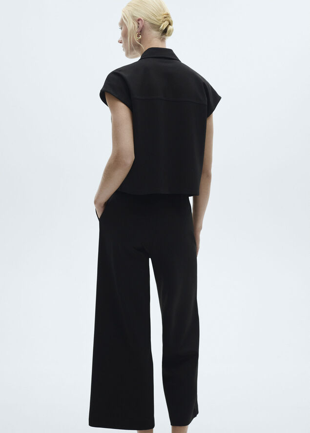 MANGO Vest with buttons and pockets Black