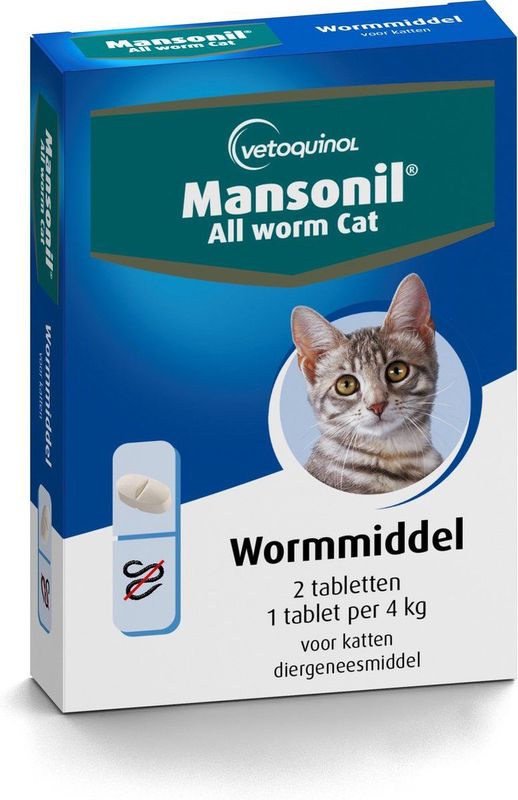 Mansonil All Worm Cat Ontworming - Kat - 4 tabletten