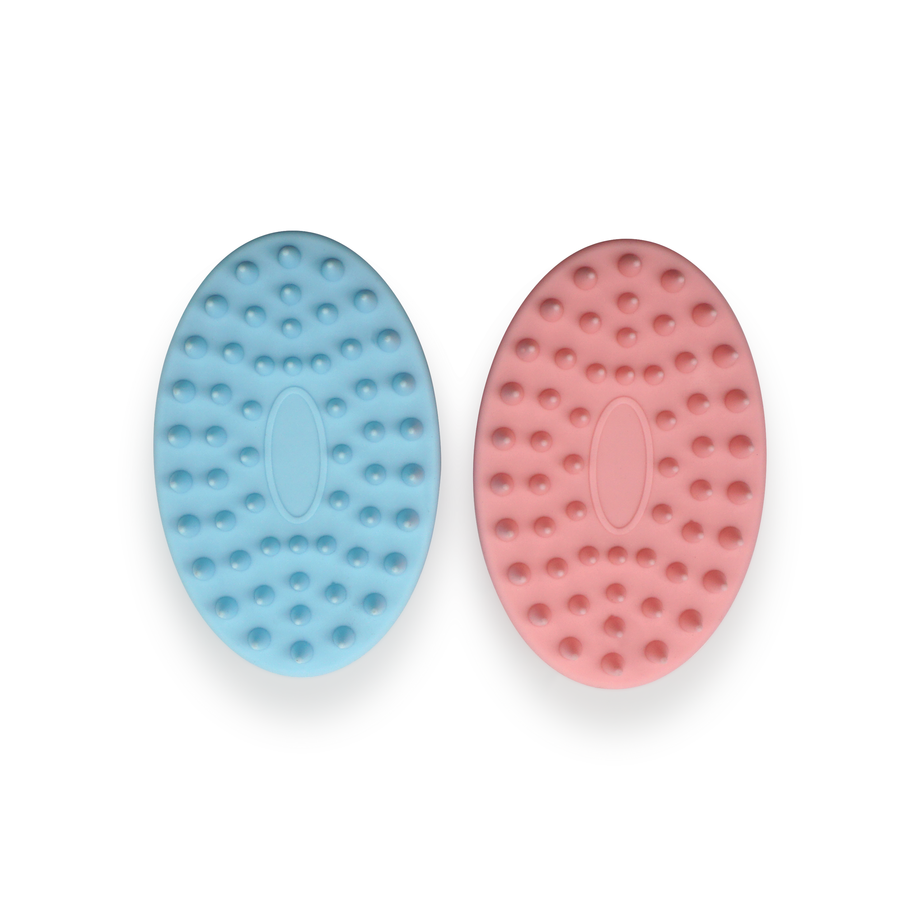 (2er Set) Silikon Kopfhaut Massage Bürste Shampoo Scalp Massager - Rosa / Blau
