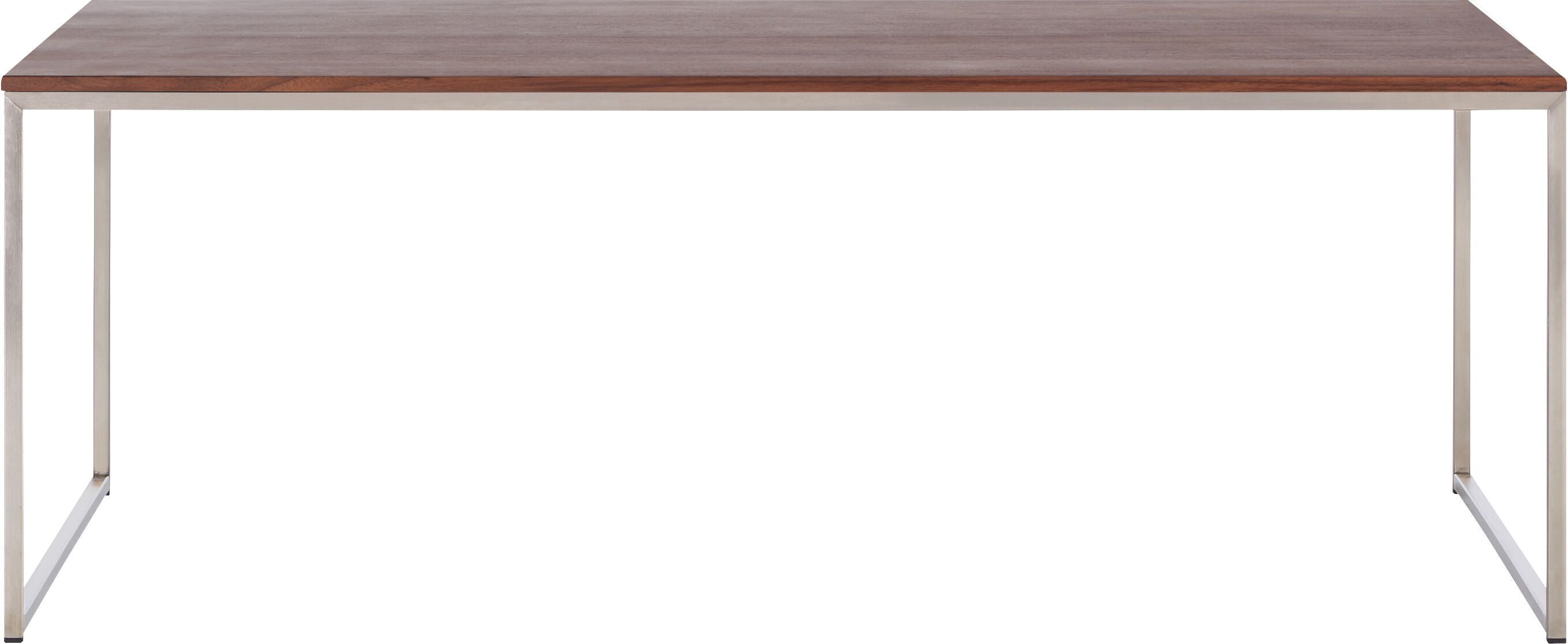 AVEA Salontisch - Nussbaum massiv / Edelstahl / B: 120.0 cm x T: 70.0 cm x H: 44.0 cm