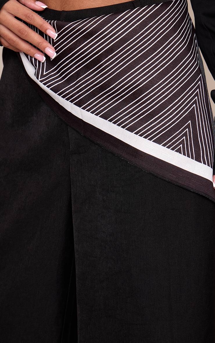 Noir Pantalon Tailleur À Détail Foulard Petite