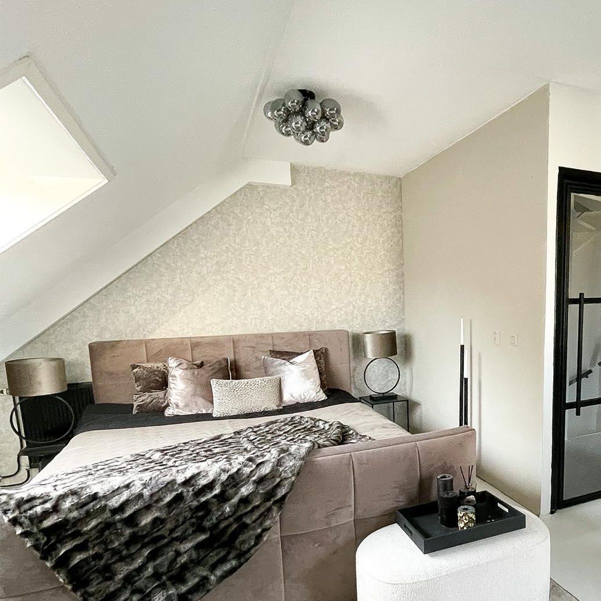 Design plafondlamp zwart met smoke glas 4-lichts - Uvas