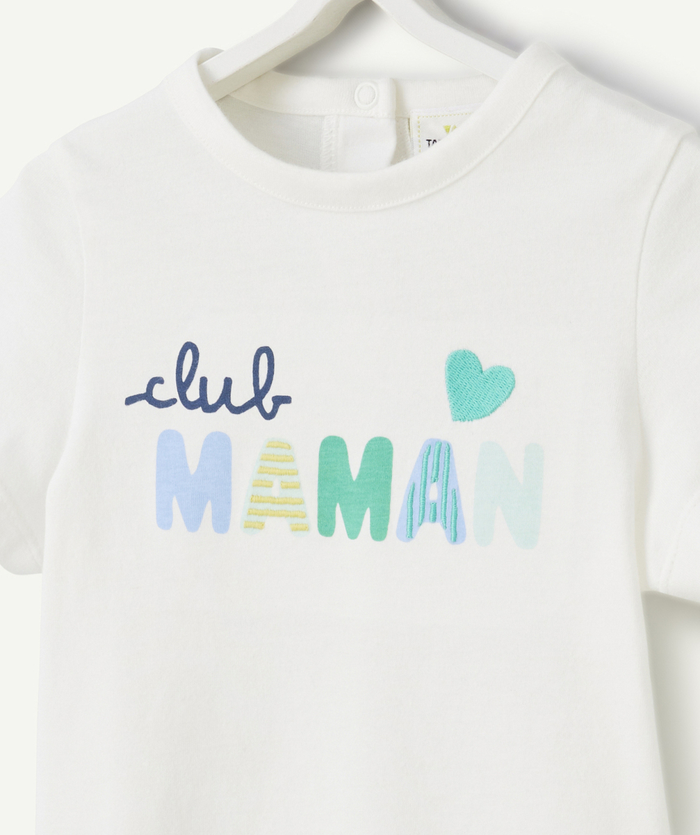 t-shirt bébé garçon en coton bio message club maman