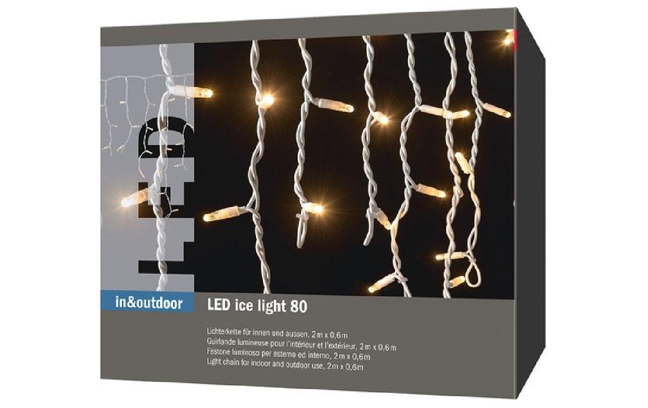 LED-Lichtervorhang Ice Light 80 WeissIn- und Outdoor LED-Dekoration