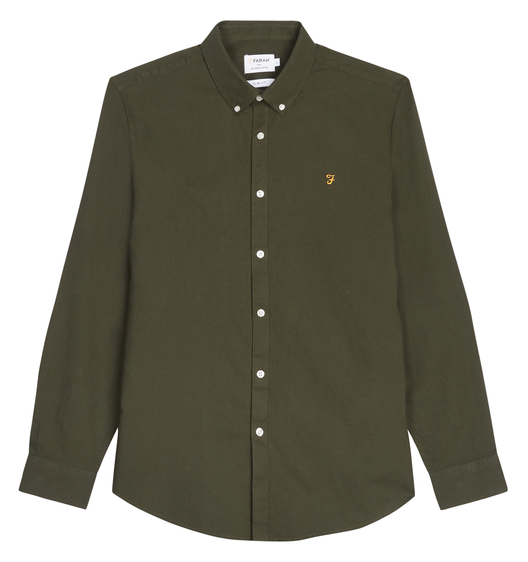 Chemise slim-fit en coton biologique | Vert