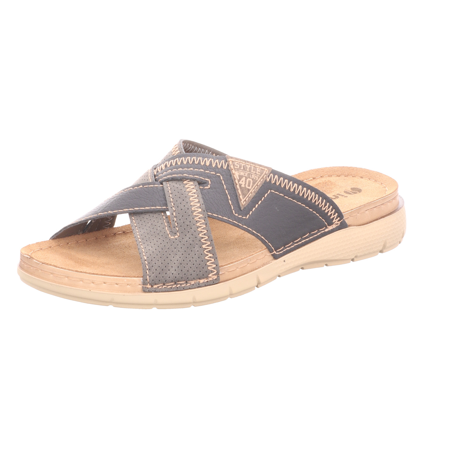 inblu Herren-Pantolette Schwarz-Braun