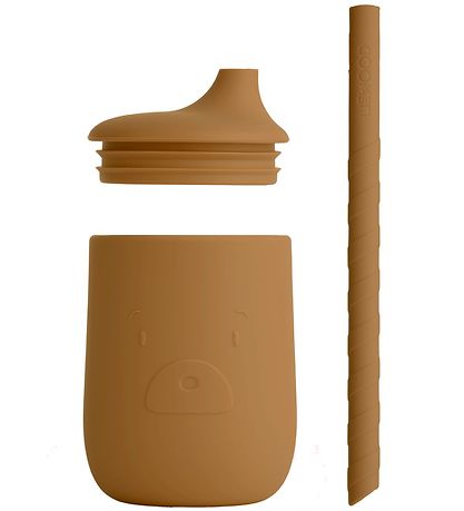 Liewood Becher m. Strohhalme - Ellis - Herr Bear Golden Caramel