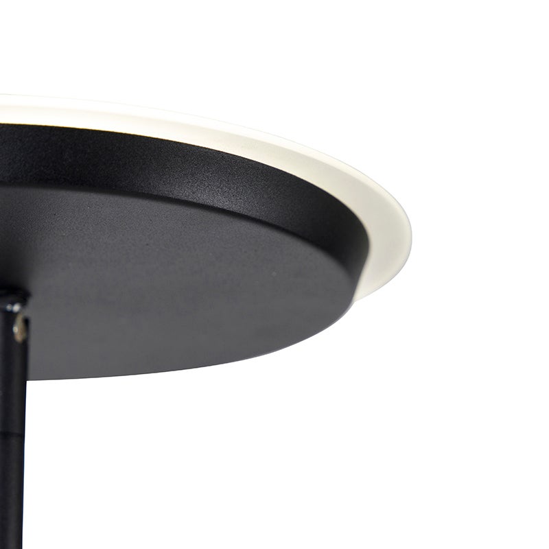 QAZQA - Moderne design vloerlamp, zwart, inclusief LED en dimmer - Bumu touch-functie dimmer | Dimbaar | Woonkamer | Slaapkamer | Uplighter - Staal, langwerpig - | (niet vervangbaar) LED