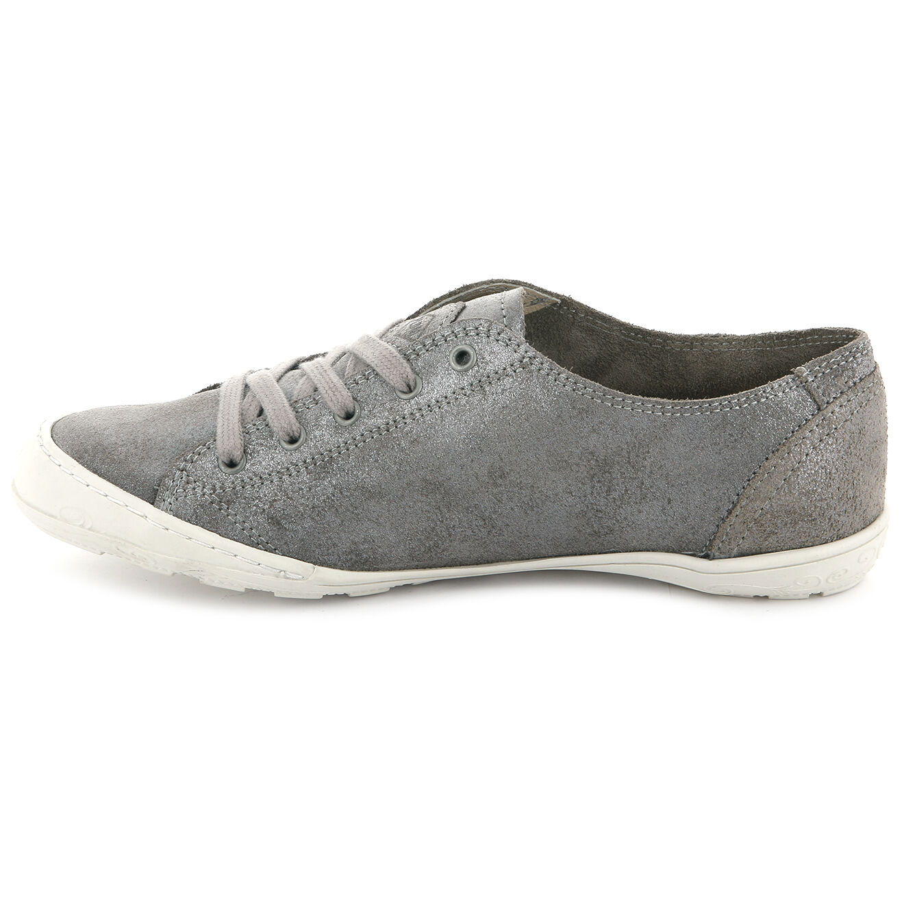 Palladium Baskets en Velours de Cuir irisé Game grises