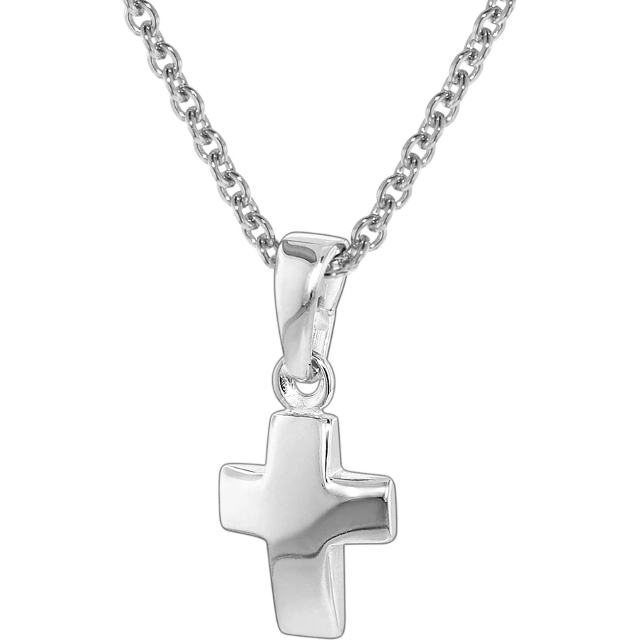 trendor Silber Kinder-Halskette mit Kreuz-Anhänger silver