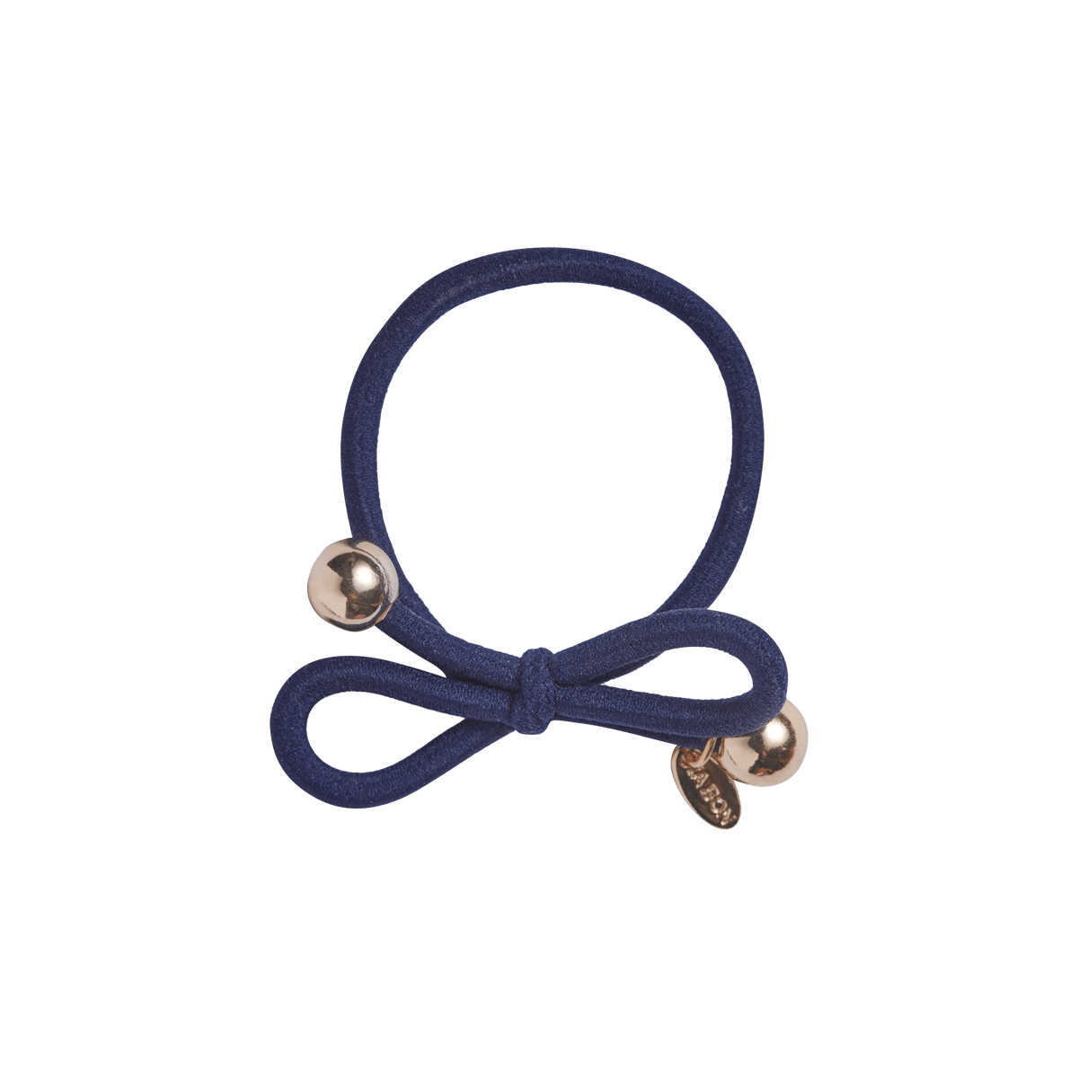 Hair Tie with Gold Bead Navy
