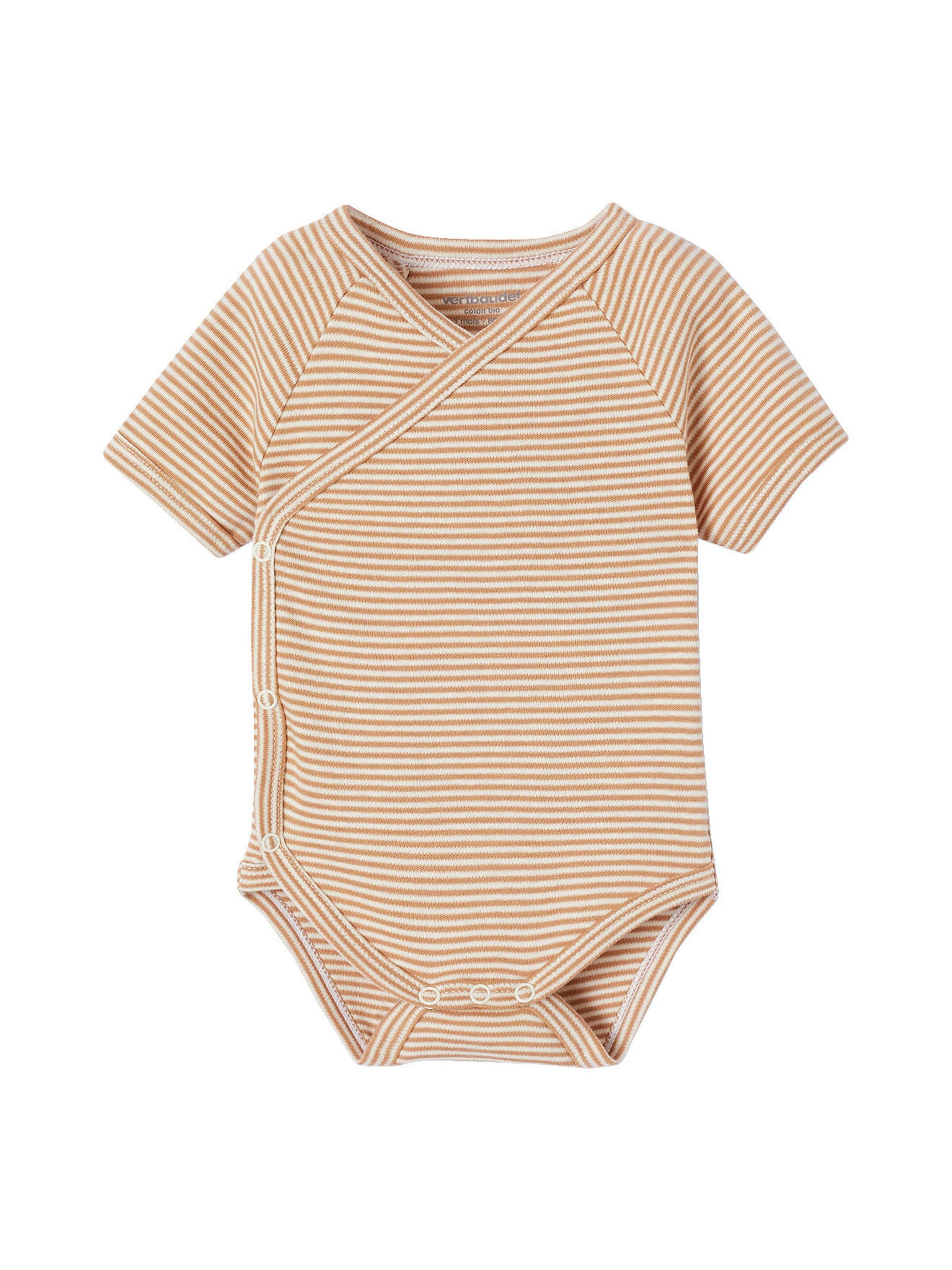 Vertbaudet Bio-Kollektion: 5er-Pack Baby Kurzarm-Bodys mit Heißluftballon wollweiß
