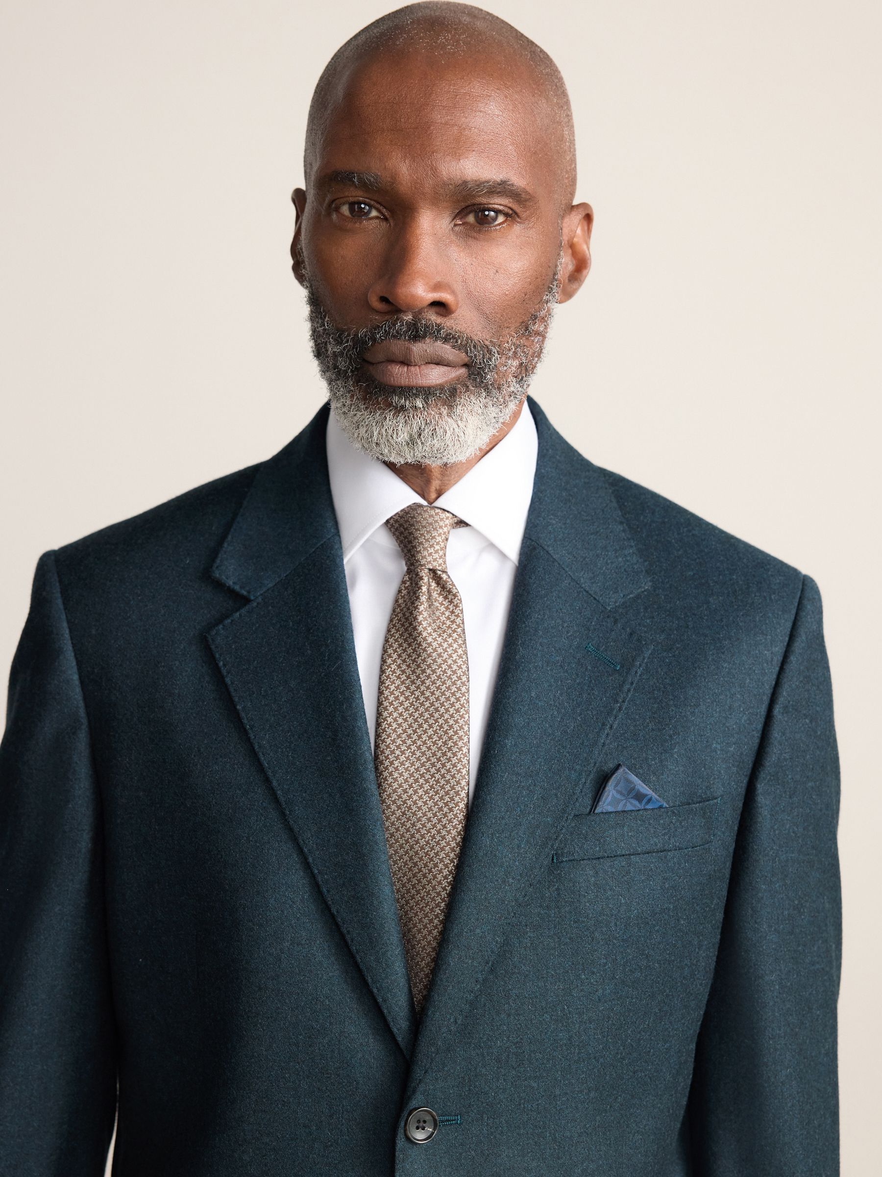 Blauwgroen - Normale Pasvorm - Signature Zignone Italian Wool Cashmere Blend Flannel Suit Jacket