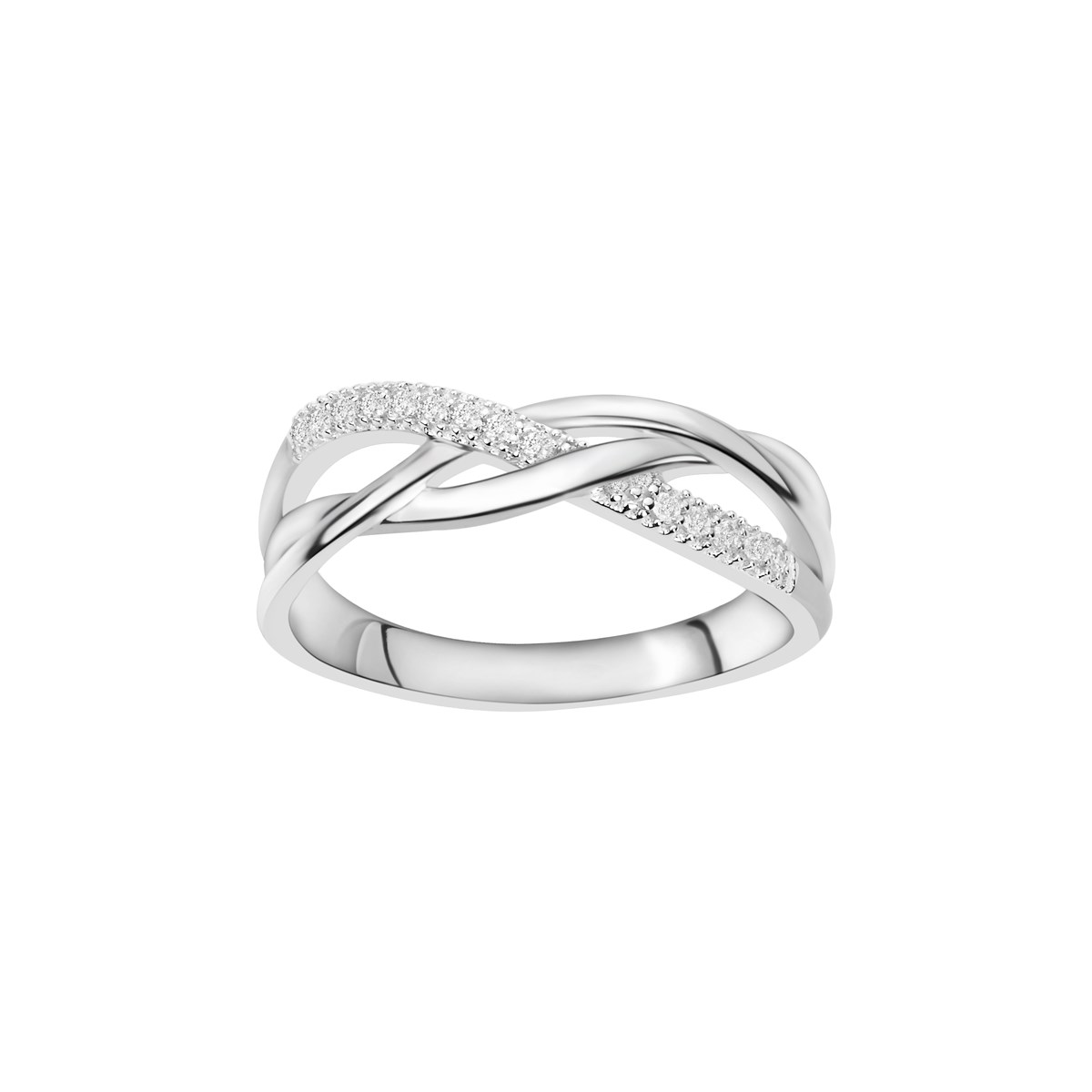 Bague en Argent avec oxyde de zirconium blanc