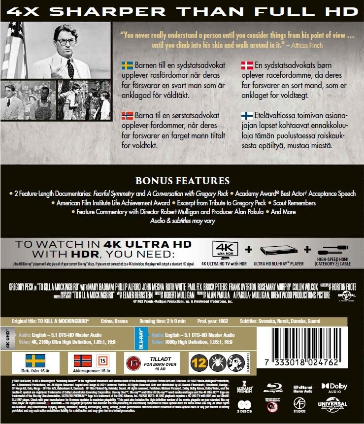 To Kill A Mockingbird / Dræb Ikke En Sangfugl - 4K Ultra HD Blu-Ray