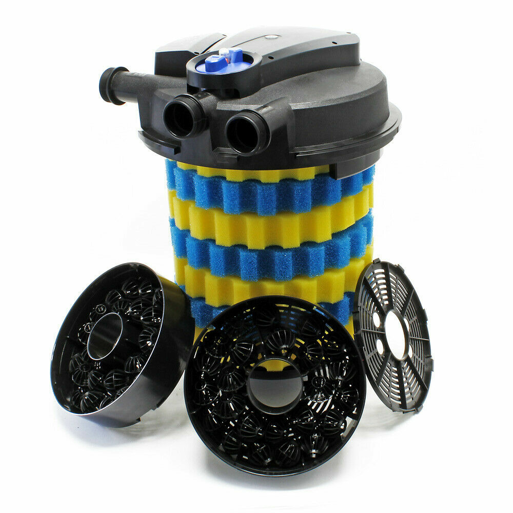 Kit de filtration set 100000 litres 55 watts uvc pompe 8000 l/h tuyau 10 m