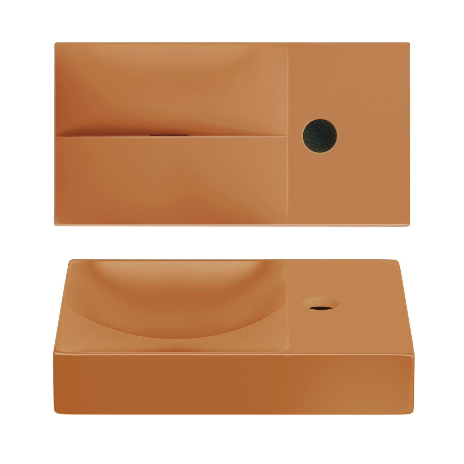 Clou Vale keramische fontein 38cm met kraangat rechts zand mat