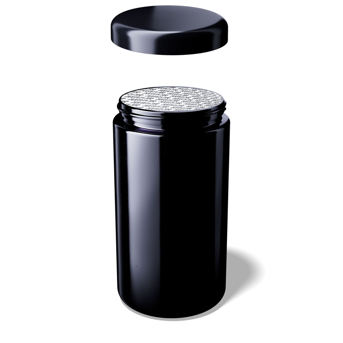 MIRON Saturn 500ml pot met brede hals - SM120016-204 incl. deksel en verzegeling - EGA36A1A001-200 UV-glas, luchtdicht, geurloos