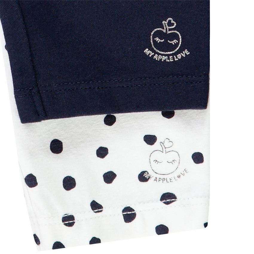 Lot de 2 corsaires unis print logo - Bleu marine