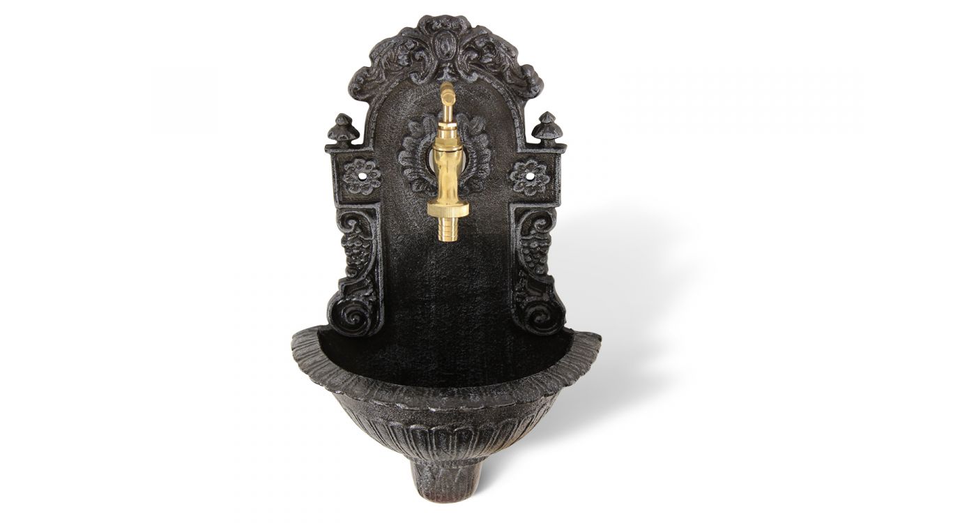 Fontaine de jardin fonte gris 24.5x12.5x40cm