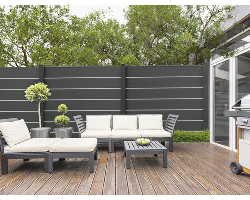 Hoofdelement GroJa Flex Grande Premium incl. sierstrip insteeksysteem zonder palen 180 x 180 cm antraciet