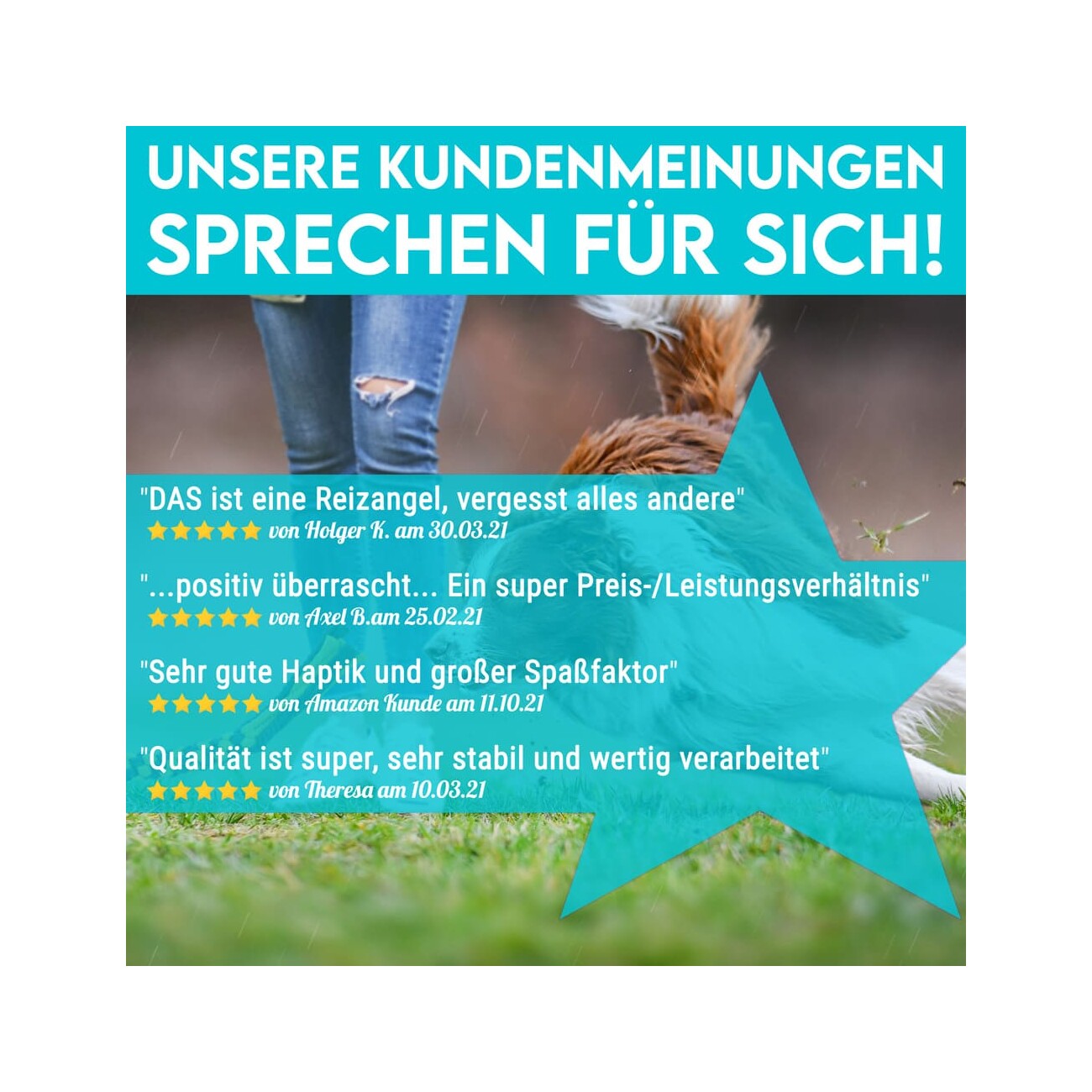 HUND IST KÖNIG ® Reizangel Hunde | Reizangel für Hunde für Spielspaß & körperliche Auslastung 1,02 m
