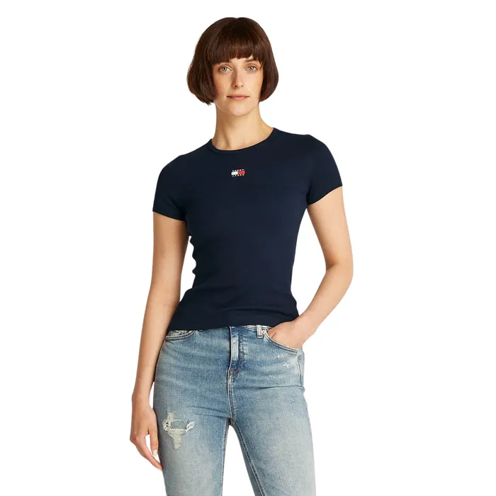 Tommy Hilfiger Slim Badge Ribbed Shirt Dames