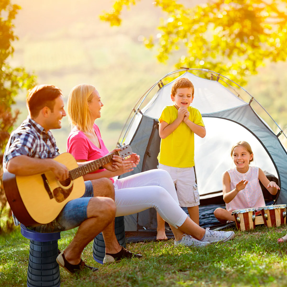 Starlyf® Klappstuhl tragbar - Hocker ausziehbar - Campingstuhl klein Telescopic Stool