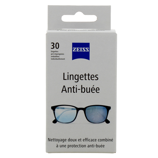Zeiss lingettes anti-buée nettoyantes - Lunettes et surfaces optiques