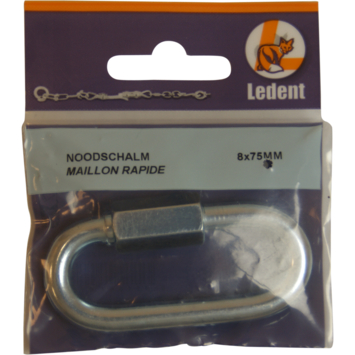 Ledent kettingsluiting met moer verzinkt 8 mm