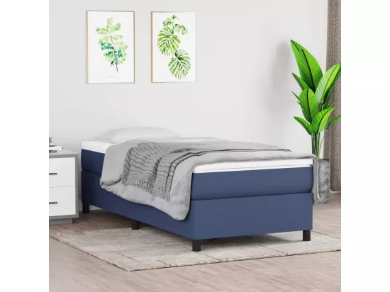Sommier à lattes de lit Bleu 100x200 cm Tissu