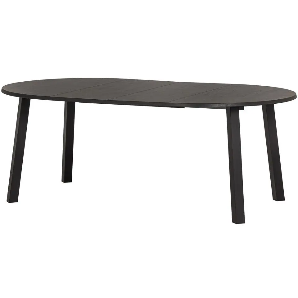 WOOOD Lange Jan Uitschuifbare Eettafel - Eiken - Zwart - 75x120x120