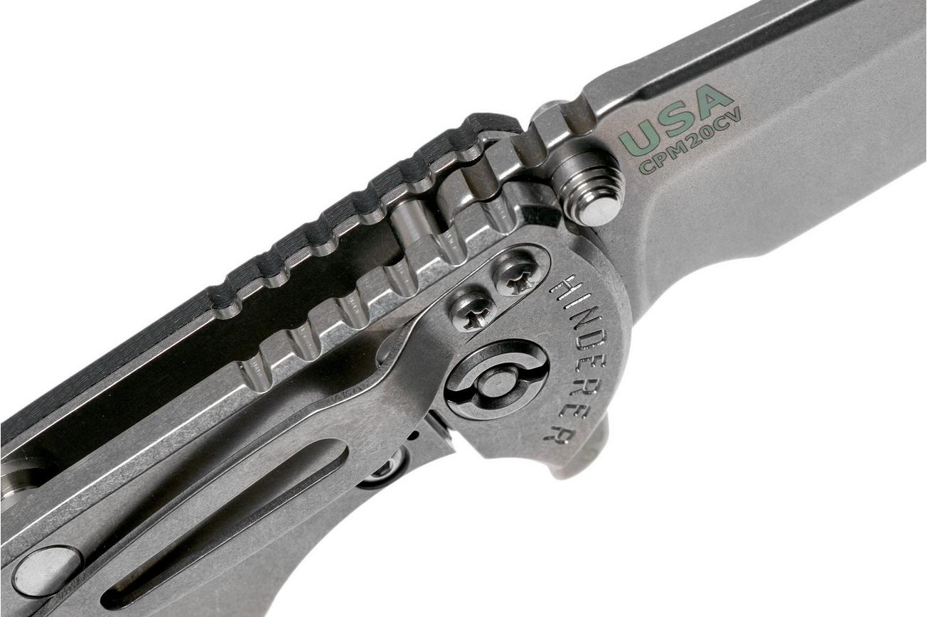 Rick Hinderer XM18 3,5” Spearpoint CPM 20CV Stonewash, Black G10, zakmes