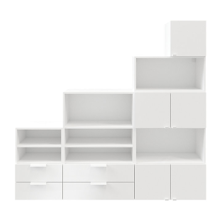Ensemble de meubles de rangement sous pente et/ou comble blancs brillants GoodHome Atomia H. 187,5 x L. 187,5 x P. 35 cm